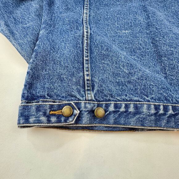 Vintage Wrangler Denim Jean‎ Jacket Womens Measures Medium No Tag USA Made - Picture 9 of 10